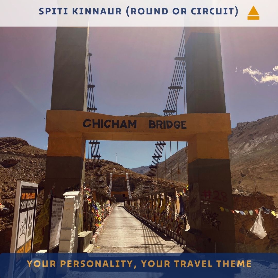 Chicham Bridge in Spiti Kinnaur with mountainous landscape