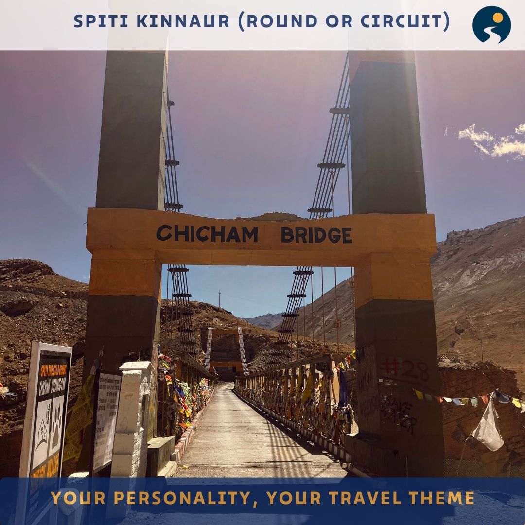 Chicham Bridge in Spiti Kinnaur with mountains in the background